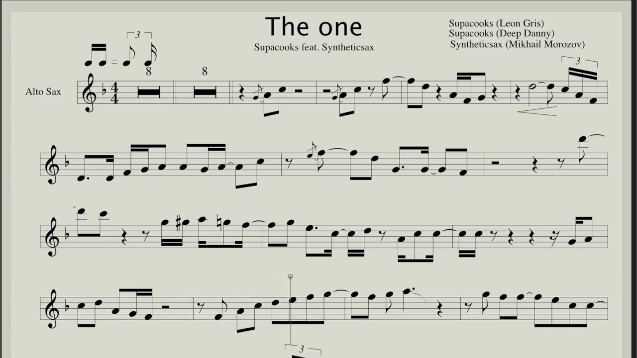 Supacooks feat. Syntheticsax – The One (Backing track & Sheet music for sax alto)
