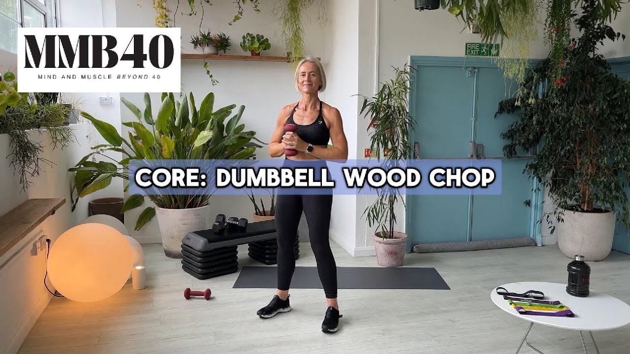 Dumbbell Wood Chop core exercise tutorial by Anneli Marinovich