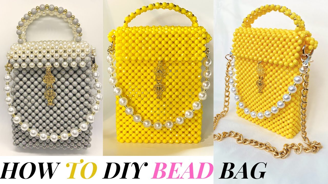 HOW TO DIY BEAD BAG/TUTORIAL HOW TO MAKE A BEADED BAG, PURSE/BEADED BAG MAKING TUTORIAL,FOR BEGINNER