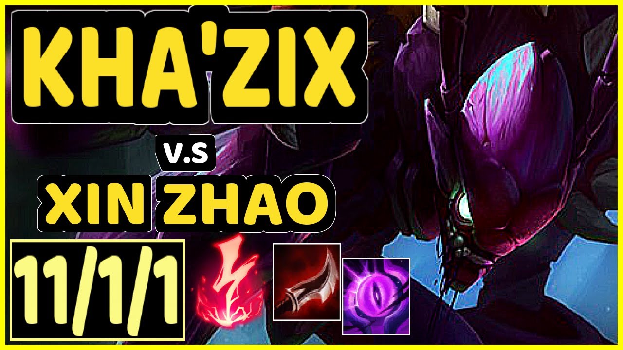 JUNJIA (KHA'ZIX) vs XIN ZHAO - 11/1/1 KDA JUNGLE CHALLENGER GAMEPLAY - KR