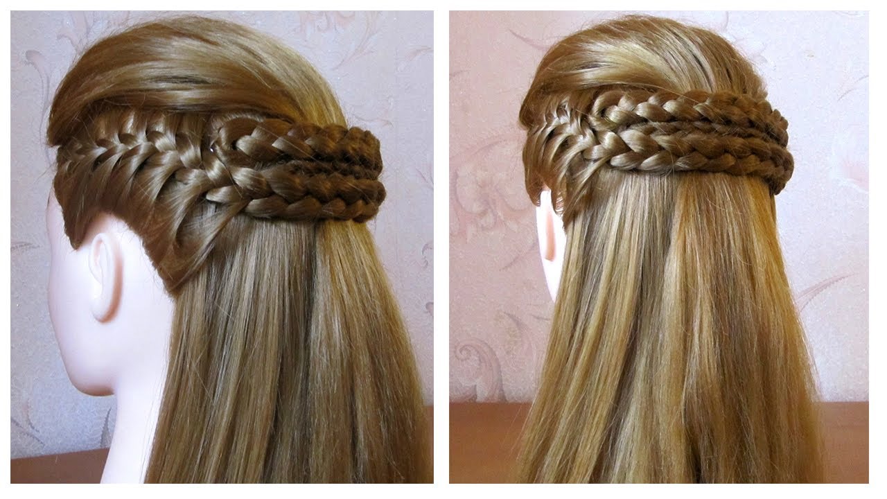 Coiffure facile à faire soi même avec tresse 💥 Coiffure simple pour cheveux mi long