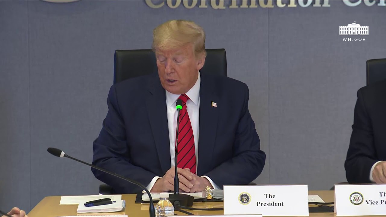President Trump at the Federal Emergency Management Agency Headquarters