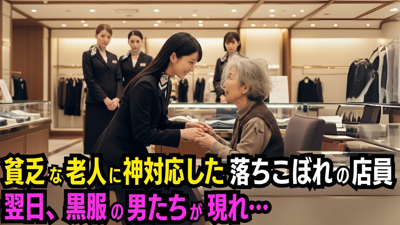 「どうせ買わない」追い出されるお婆さんに唯一優しくした契約社員。翌日、老婆の本当の正体が発覚し、横暴な店長の悪事が全て暴かれる…