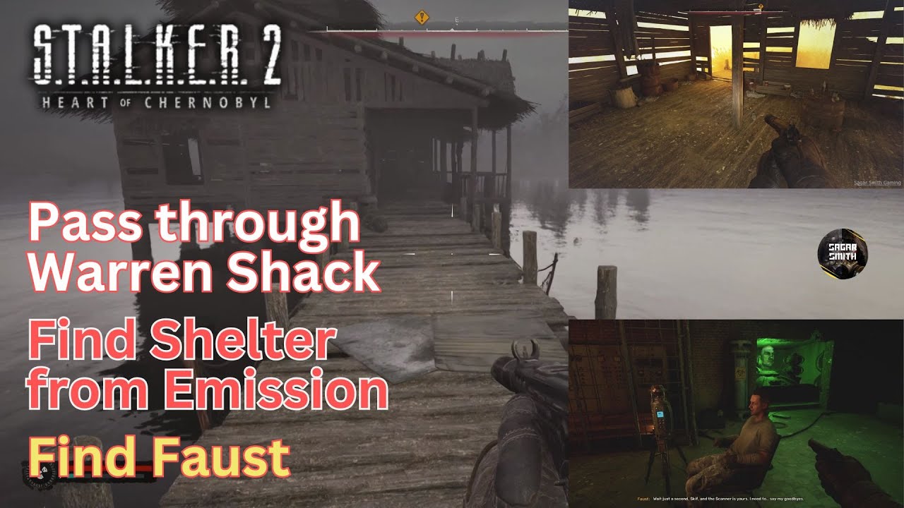 Pass through Warren Shack, Emission & Find Faust Cutscene #stalker2
