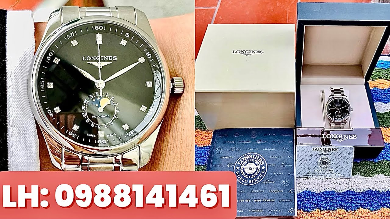 Bản Kim Cương Luxury - 0988141461 [Longines Master L2.909.4.57.6 Moonphase Diamond ]