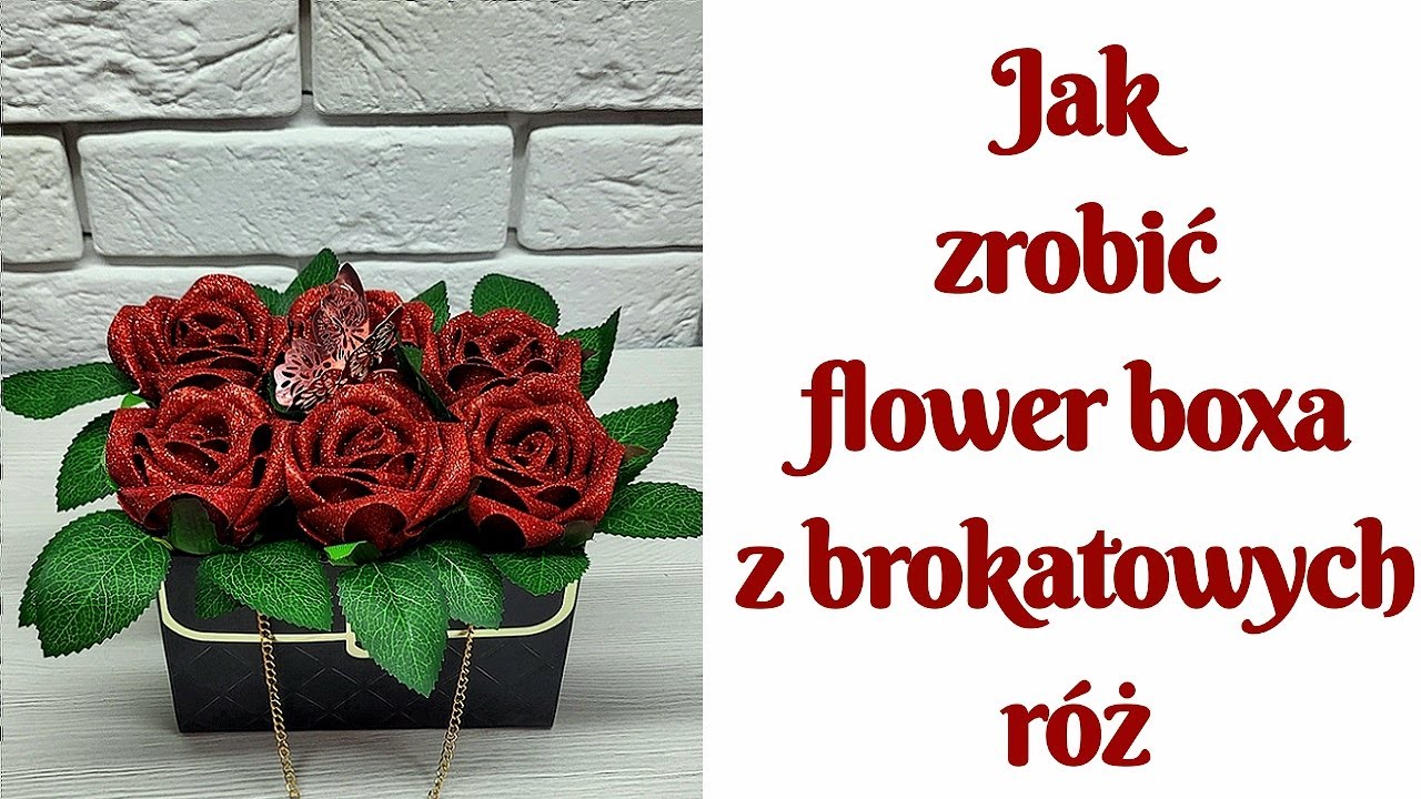 PIĘKNY FLOWER BOX / BUKIET Z WIECZNYCH BROKATOWYCH RÓŻ ZE WSTĄŻKI W TOREBCE, kwiat kwiaty ze wstążki