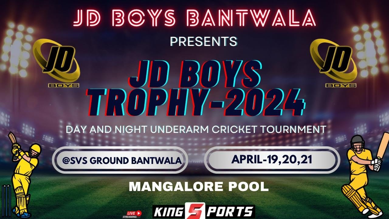 JD BOYS TROPHY-2024 || DAY & NIGHT UNDERARM CRICKET TOURNMENT || MANGALORE POOL MATCH || FINAL DAY