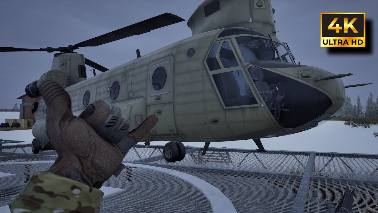 CH-47 Chinook Combat Flight | SQUAD Super Mod 4K