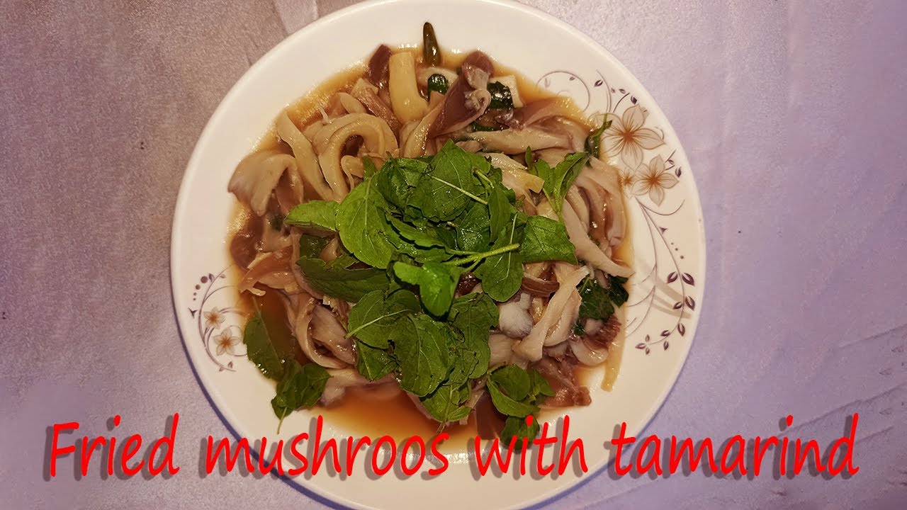 Fried mushroos with tamarind | Khmer Food | Home Cooking