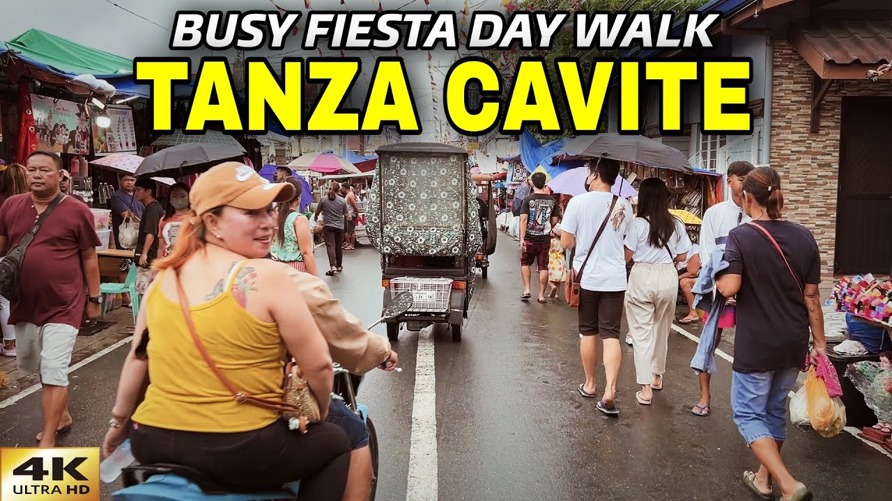 Busy Fiesta Day Walk in Tanza Cavite Philippines [4K]