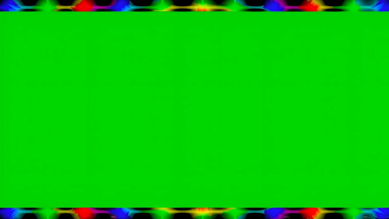 4K Abstract Green Screen Background 💚✨ Neon Rainbow Border Frame | Chroma Key Template for Editing 