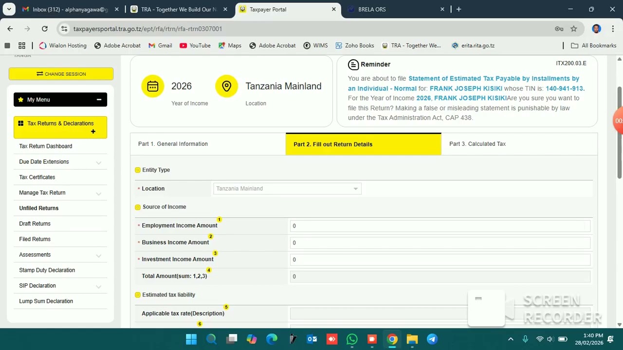 JINSI YA KUWASILISHA KODI YA MAKADIRIO YA MWAKA IDRAS | HOW TO FILE PROVISIONAL ESTIMATES TAX IDRAS