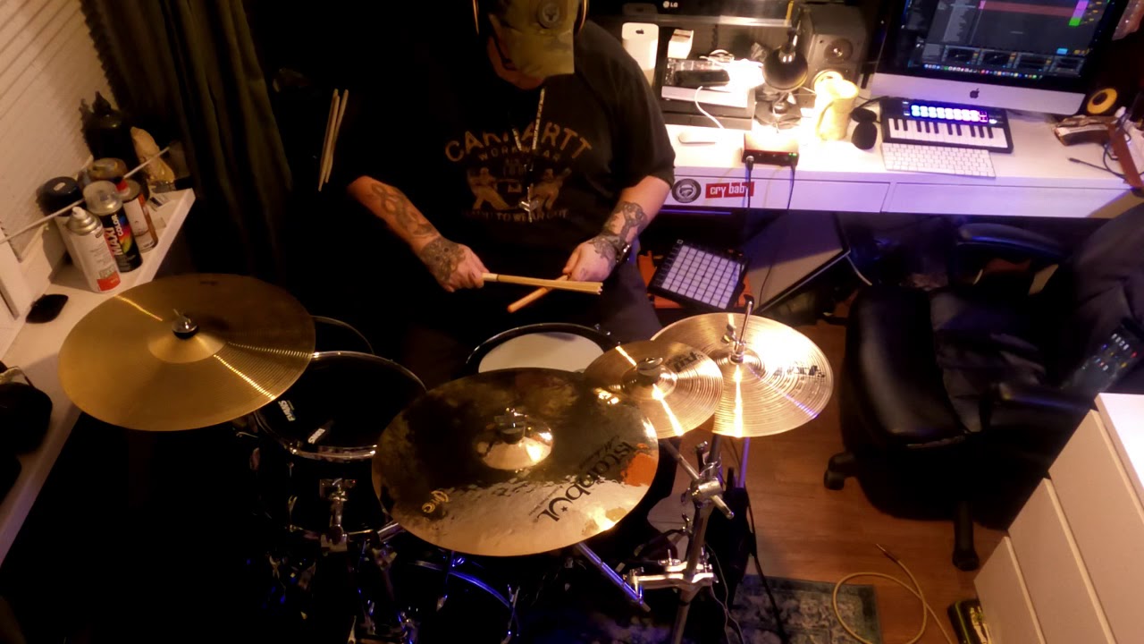 SISTARS - SUTRA playing drums to drumless track.  beginner drummer