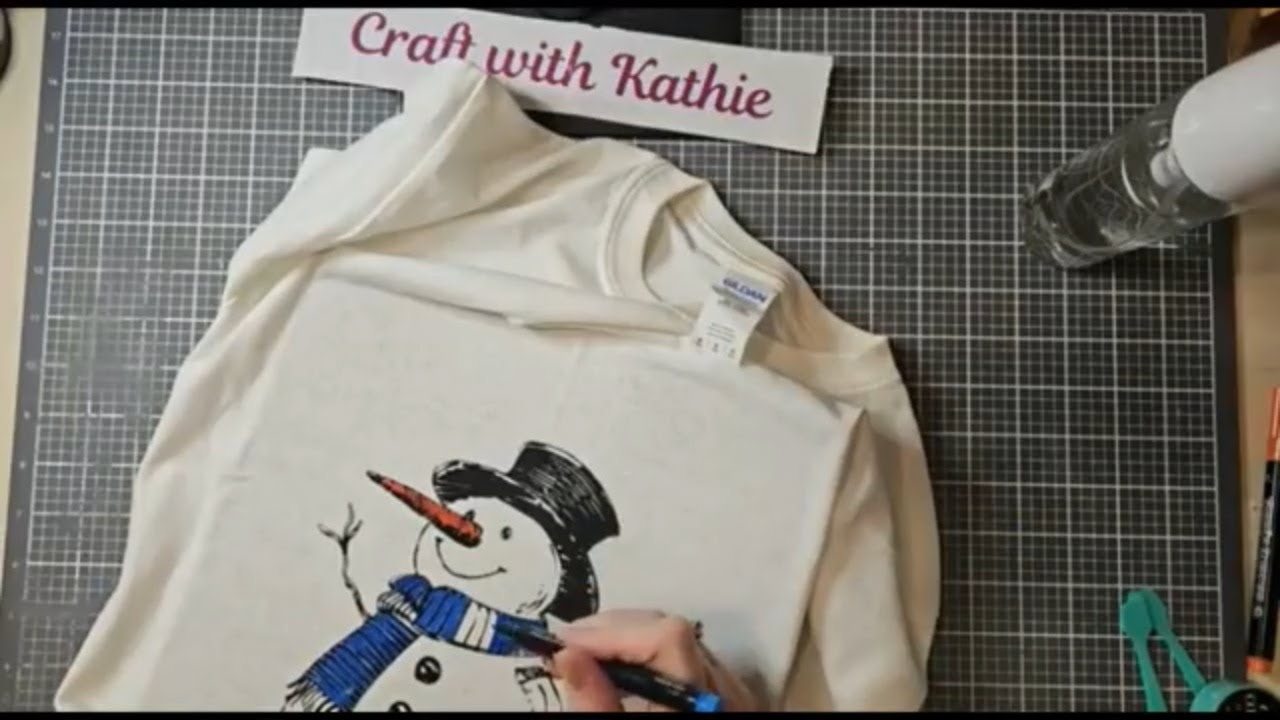 Watch Me Make a Cute Snowman Shirt with a Transfer and Fabric Markers!