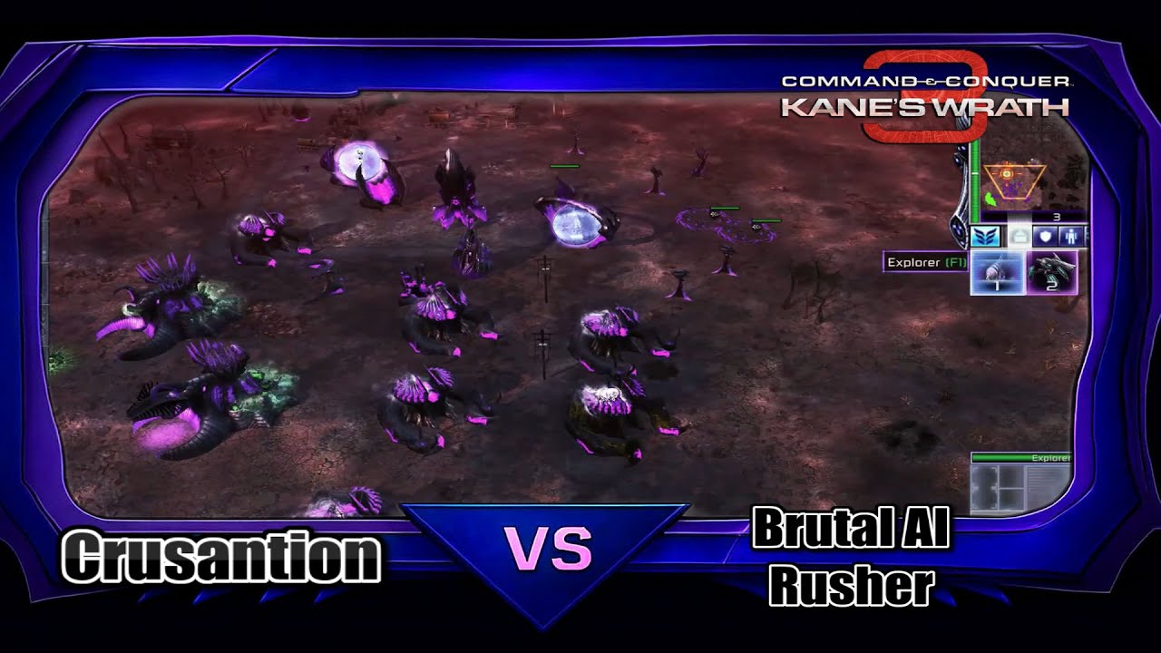 CNC 3 Kane's Wrath: Scrin vs Brutal AI — Рашер (ZOCOM)