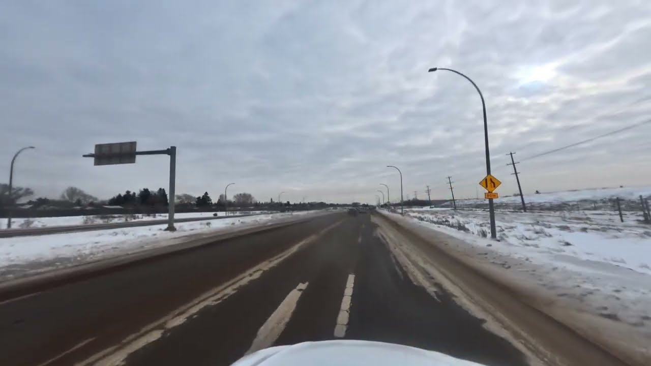 Driving East bound on Whitemud, Edmonton, Alberta, Canada