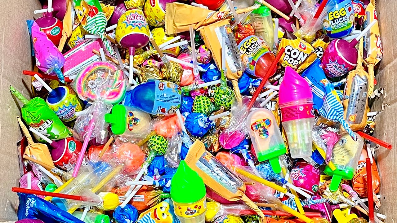 Unpacking So Many Defferent Cute Character Of Lollipop And Surprise Eggs Put Into The Box