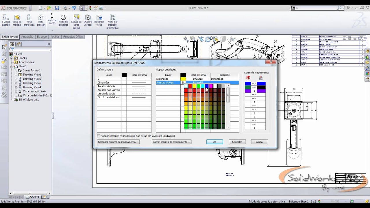 Mapeamento personalizado do SolidWorks para DXF-DWG.wmv