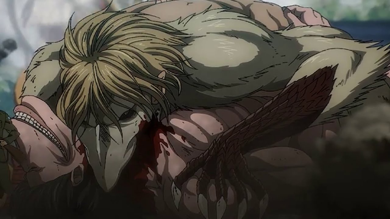 Falco attacks Pieck in his first transformation after inheriting the JAW