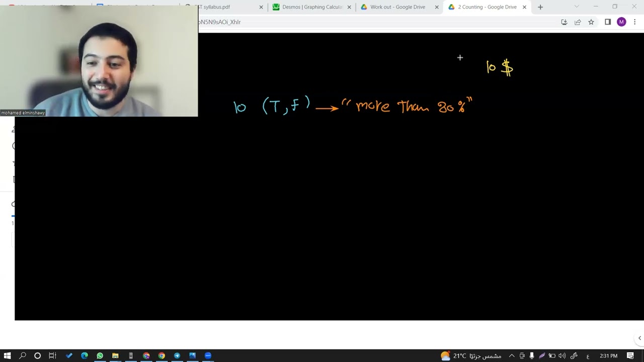 est 2 Math level 1 -  conditional probability and counting