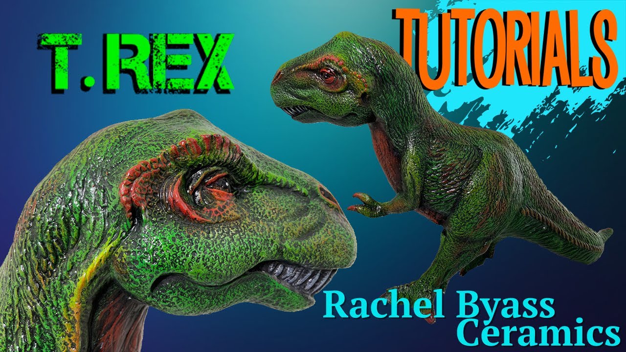 Dry Brushing Pottery on a Bisque T-Rex with Acrylics