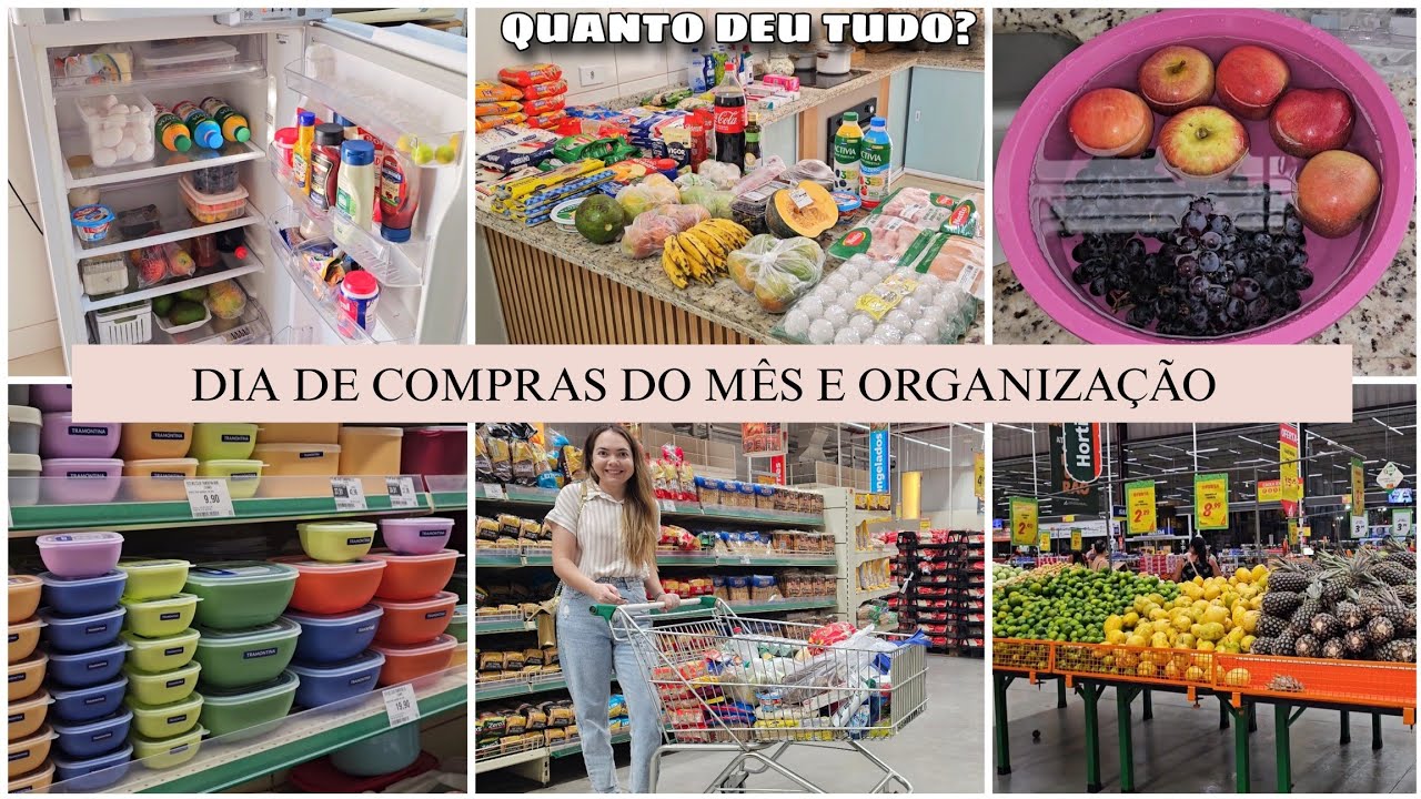COMPRAS DO MÊS E ORGANIZAÇÃO + QUANTO DEU TUDO | VLOG NO SUPERMERCADO | DONA DE CASA!🏡