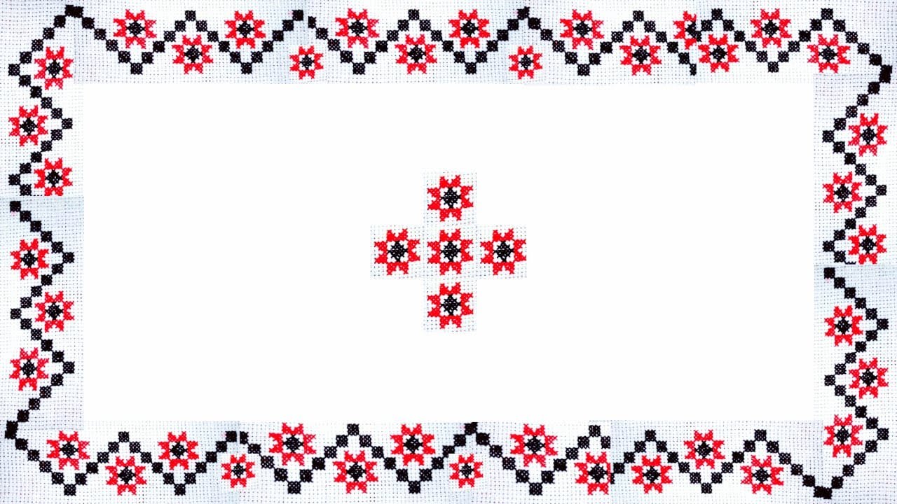 cross stitch pattern|| dusuti chadar ka simple design|| woolen embroidery work