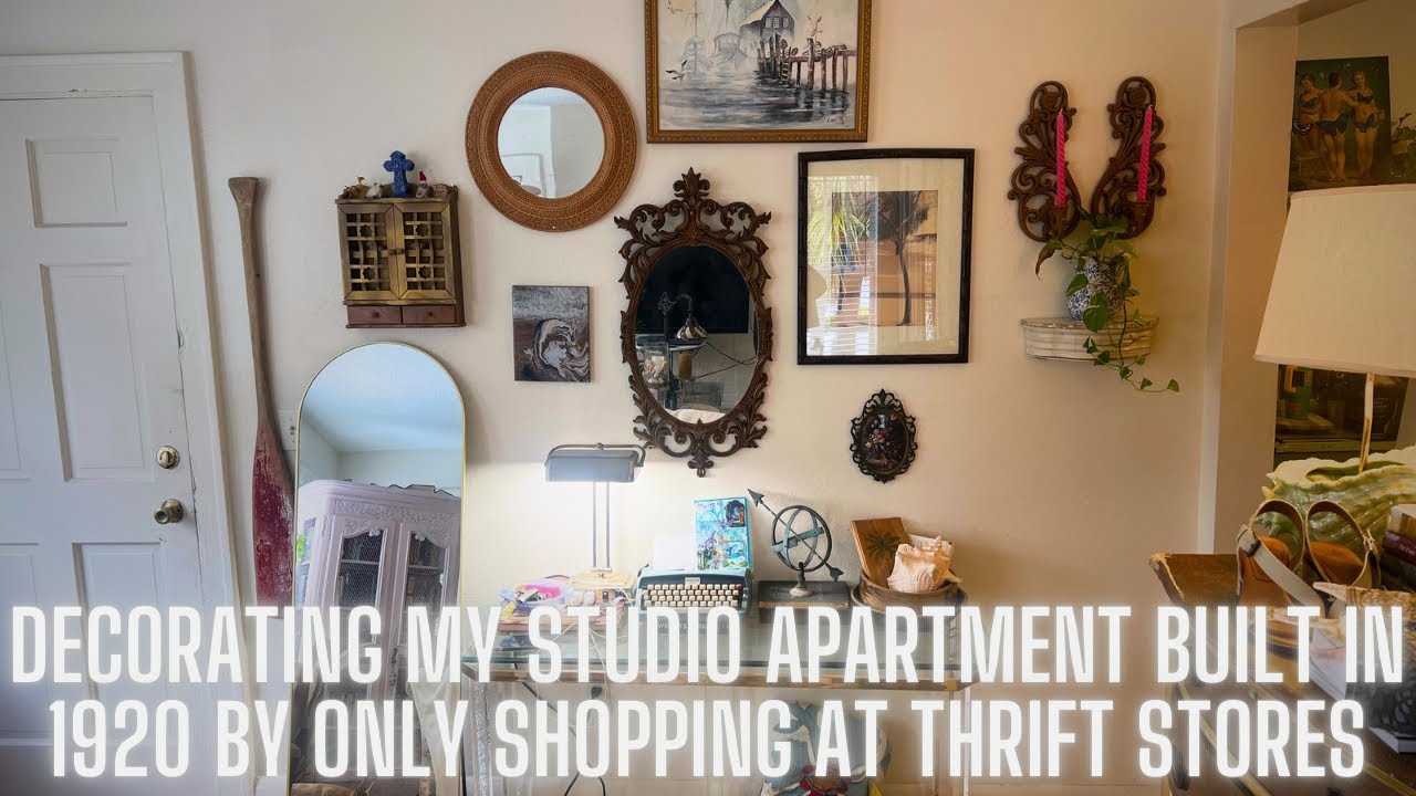 Decorating my 100-Year-Old Studio Apartment Using Only Thrift-store Items! | THRIFT HAUL | Vintage