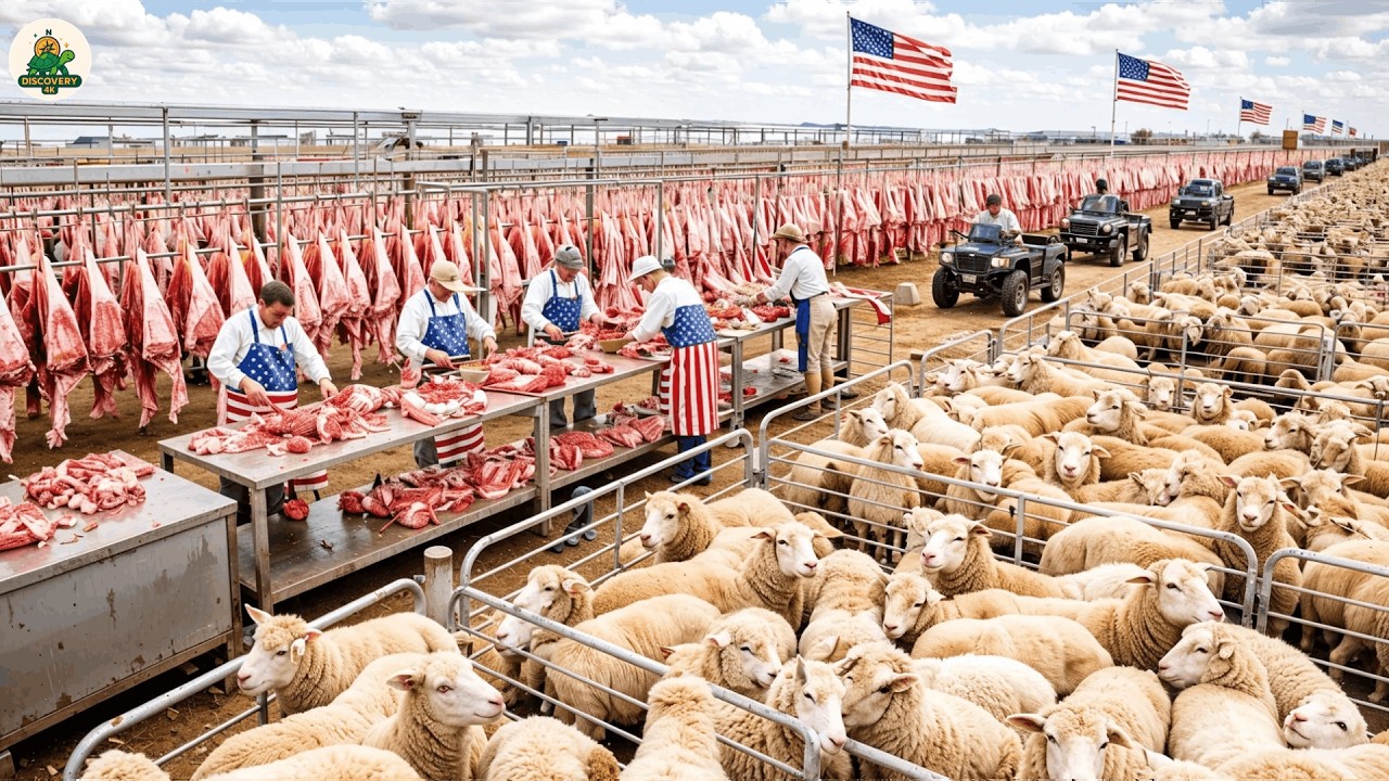 How American Farmers Harvest Tons of Wool – Super Giant Sheep Shearing at Massive Scale