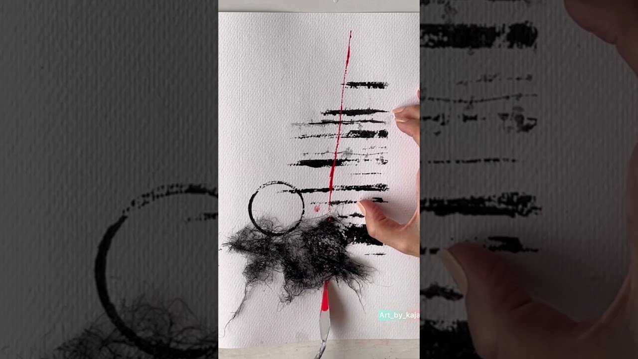 Minimal Abstract in Seconds | Acrylic & Collage  #art  #painting