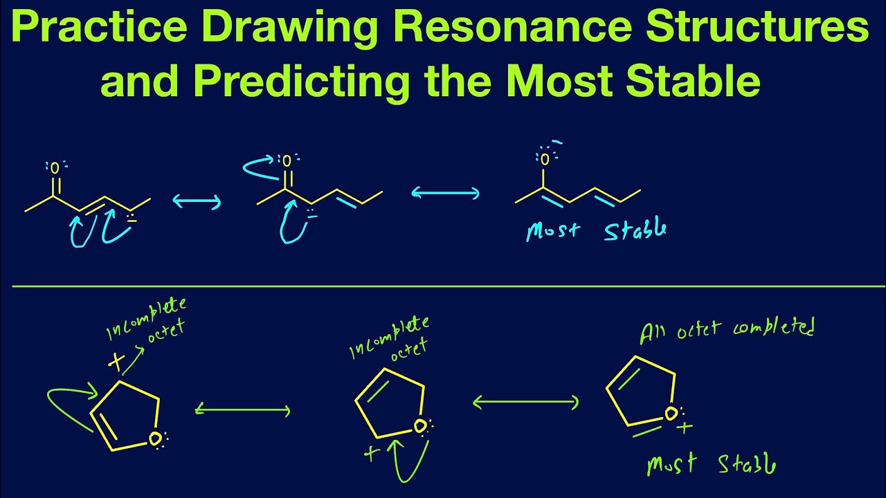 Practice drawing resonance structures and predicting the most stable structure