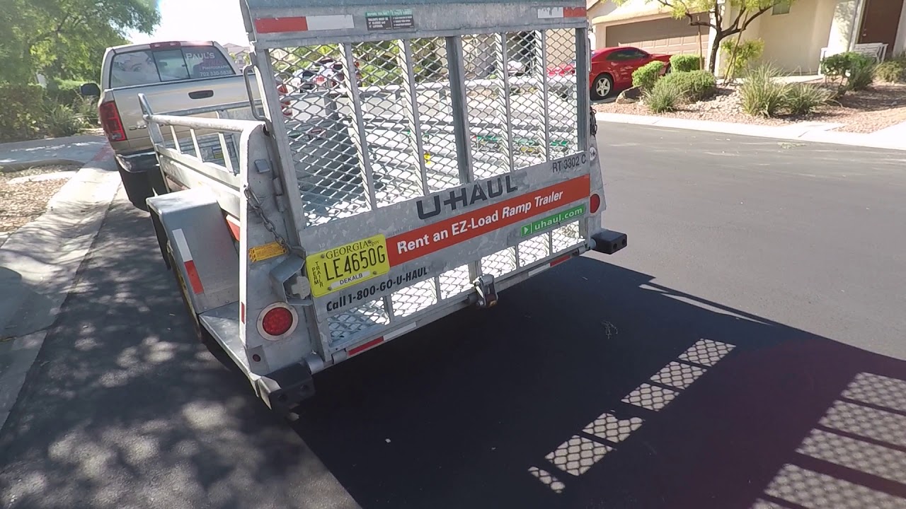 Uhaul 5x9 motorcylce trailer all connected to my truck!