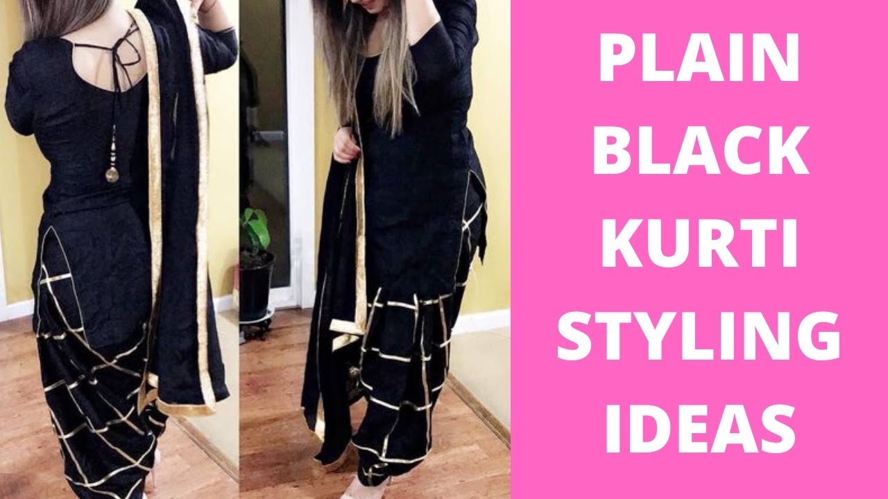 Plain Black Kurti Design Ideas | Black Kurti Combinations For Stylish Looks