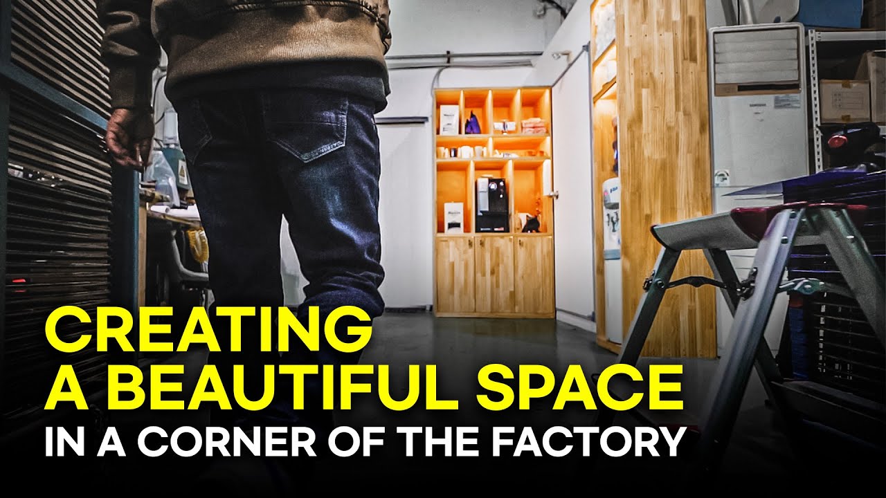 Coffee Machine Cabinet Build! Starting to Cozy Up a Dull Factory Corner │ DIY