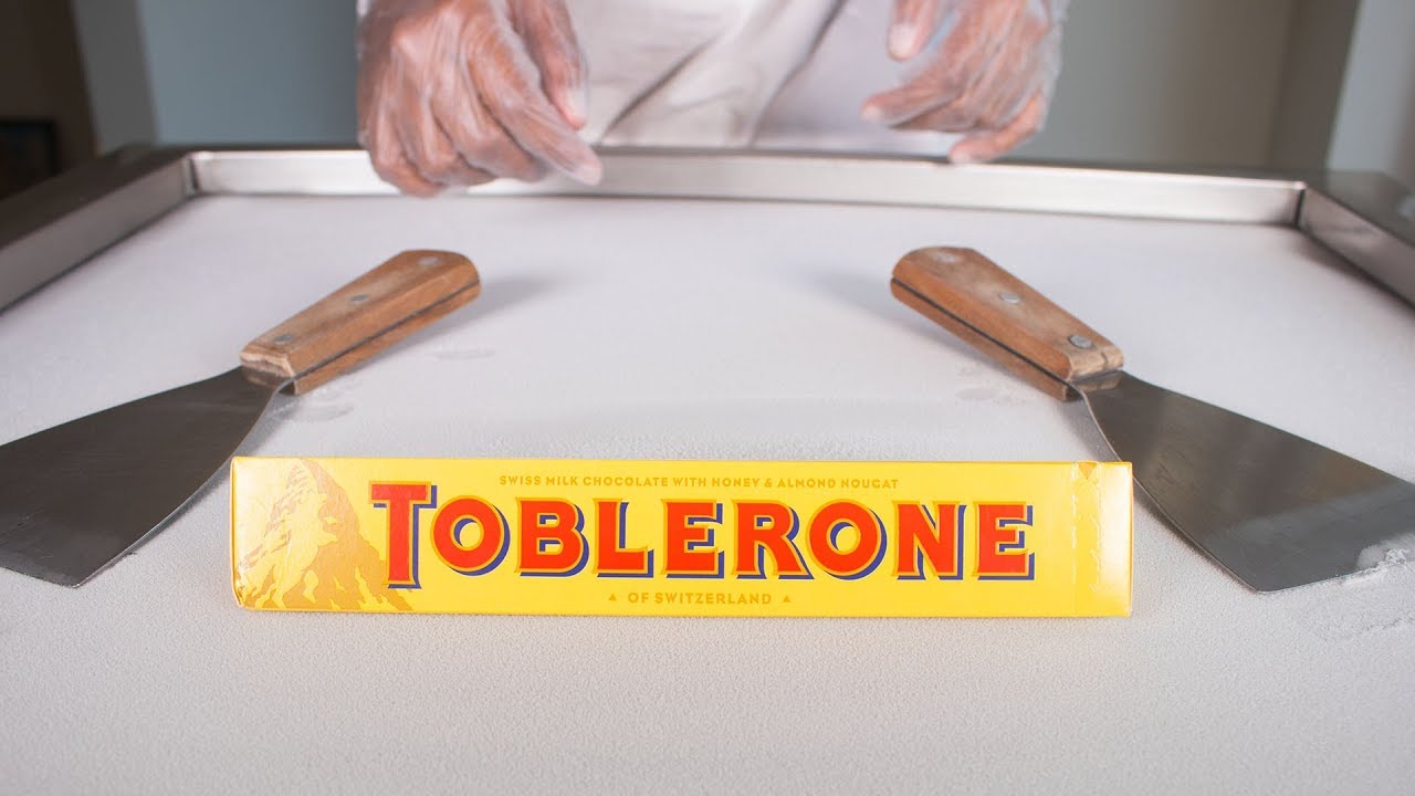 TOBLERONE ICE CREAM ROLLS - SATISFYING ASMR