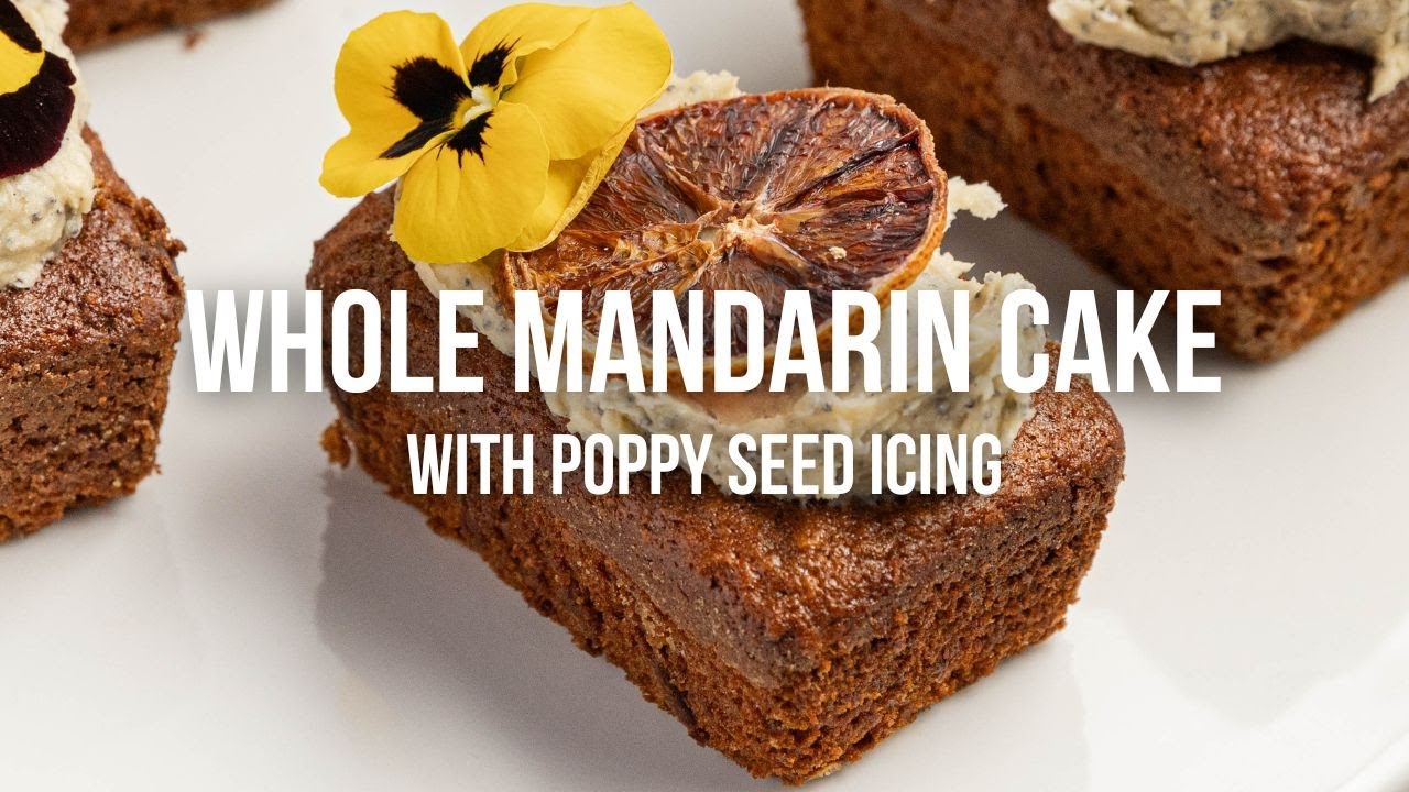 Whole Mandarin Cake with Poppy Seed Icing