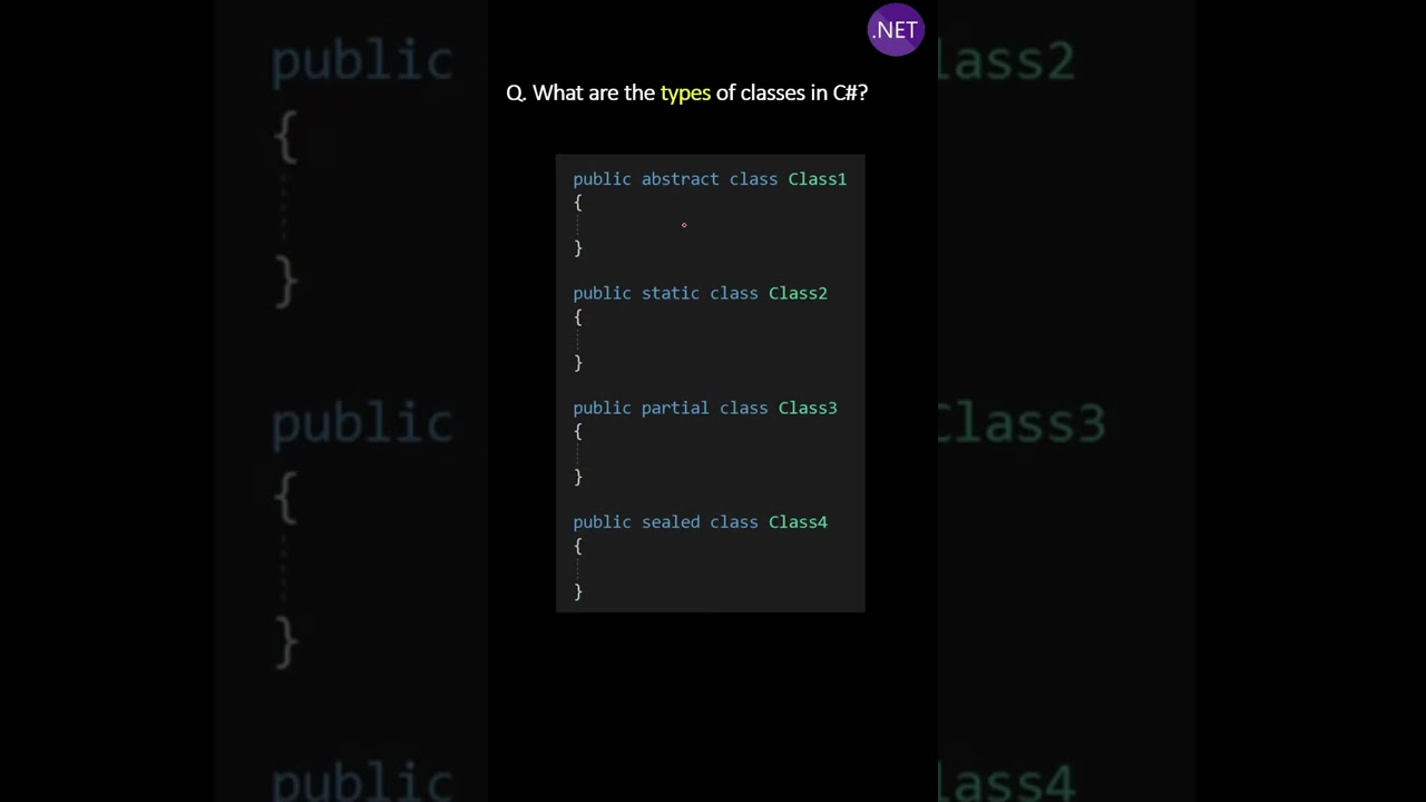 Какие типы классов существуют в C#?