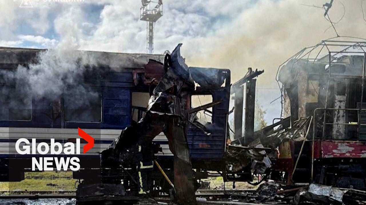 Russian drone strike hits passenger train in Ukraine, killing 1, injuring dozens