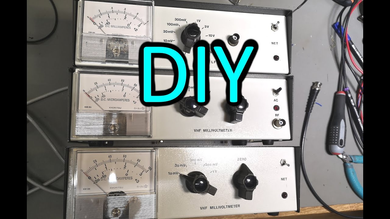 DIY LF VHF millivoltmeters 1975-85 test teardown