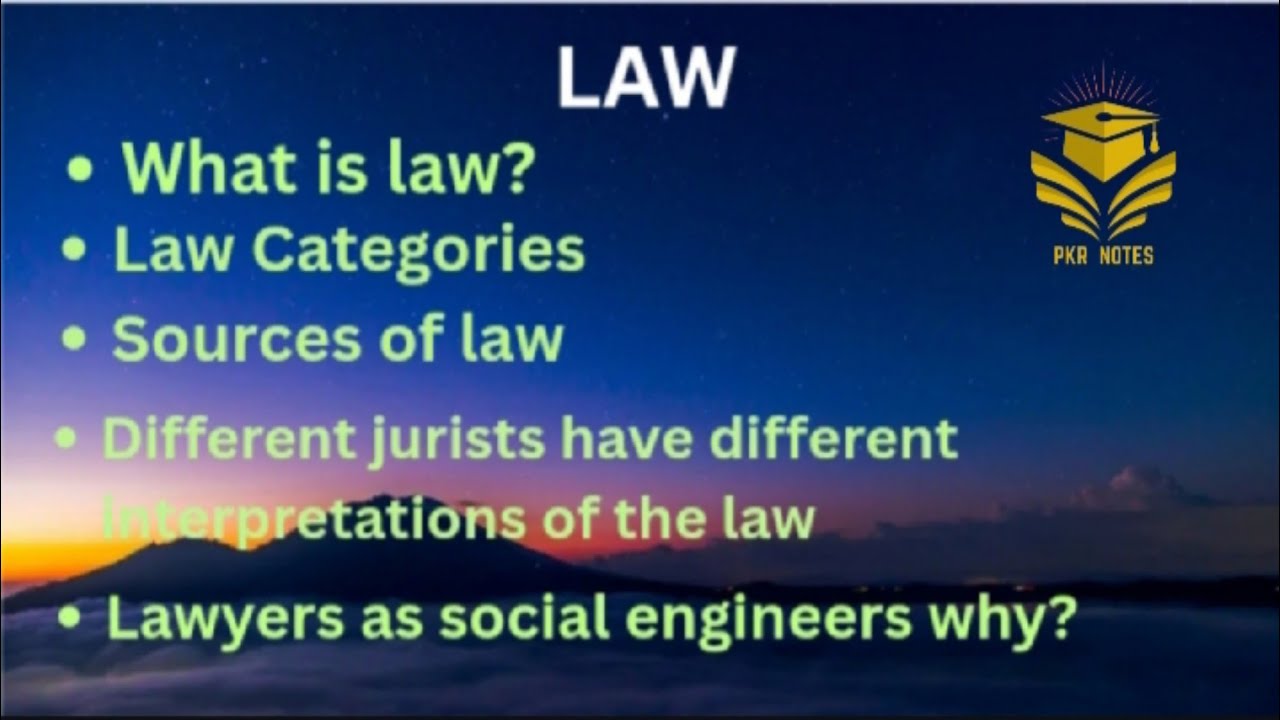 Sources of law / Law / Categories of Law / Jurists /  PKR Notes for Students /