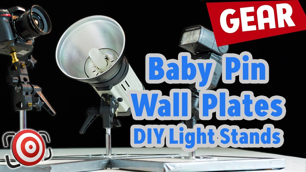 Baby Pin Wall Plates -  DIY Photography solution to bulky light stands in your home portrait studio