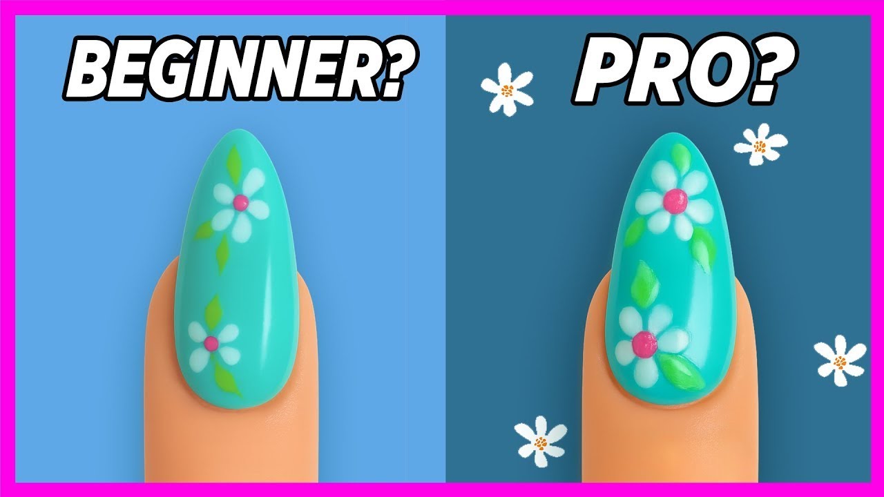 Beginner vs Pro Flower Nails 💅 SAME Flower Design, Shockingly Different Results yt savetube me