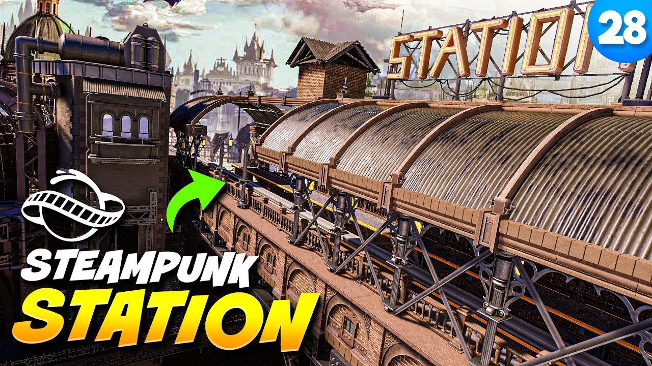 Я построил станцию ​​в стиле стимпанк в Planet Coaster 2!