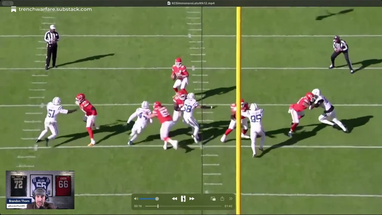 Trench Warfare Film Room - Chiefs LT Josh Simmons vs. Colts edge-rusher Laiatu Latu in Week 12