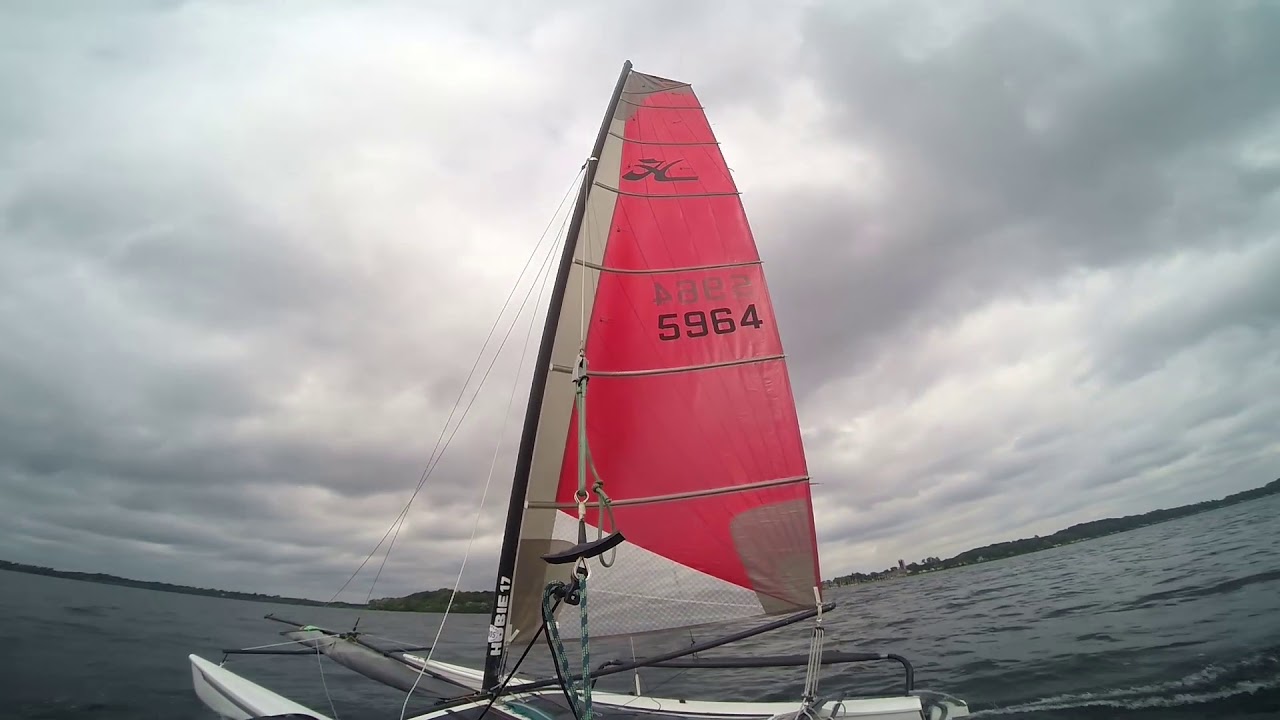 Hobie Cat 17 meets Hobie Cat 20 on Lake Ploen