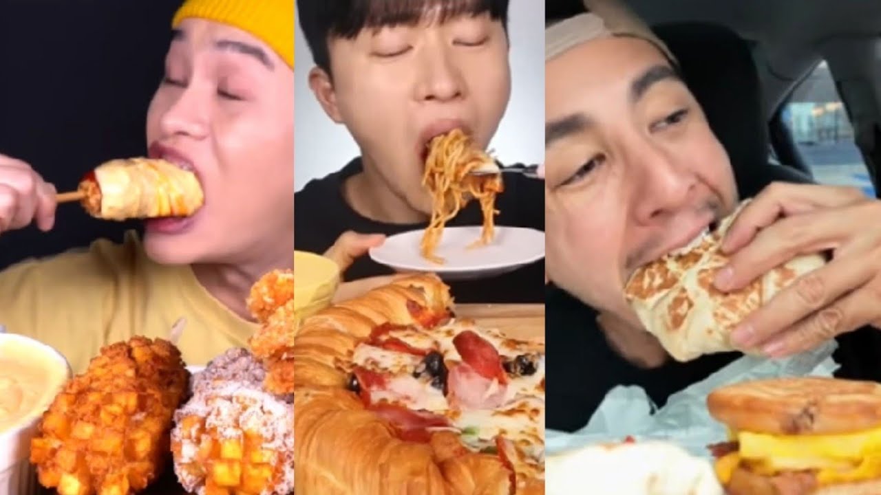 MUKBANGERS BONGGIL, SEABEAR, VARTANFRESH, GARMA ASMR || ASMR BLACKBEAN NOODLES BIG BITES COMPILATION