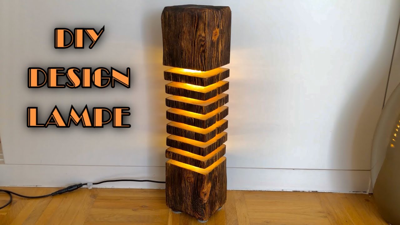 Дизайнерская светодиодная лампа из древесных отходов / DIY