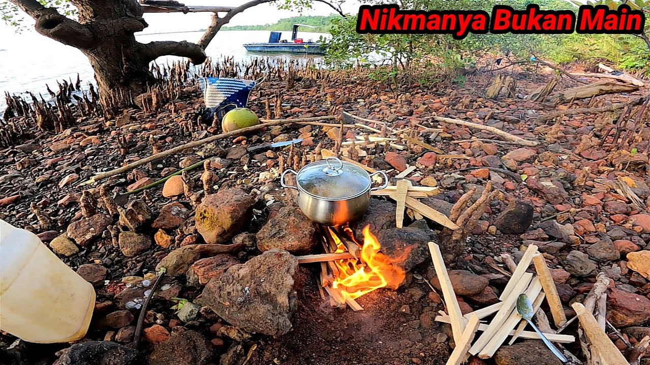 Setelah Berhasil Menaklukkan ikan Besar Langsung Masak Di Pinggir Laut, Makan Di Rumah Pohon