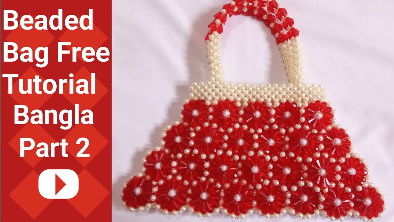 পুতির হাতবেগ পর্ব ২/beaded handbag/beaded bag part 2/how to make beaded handbag/পুতির পাটিবেগ বানানো