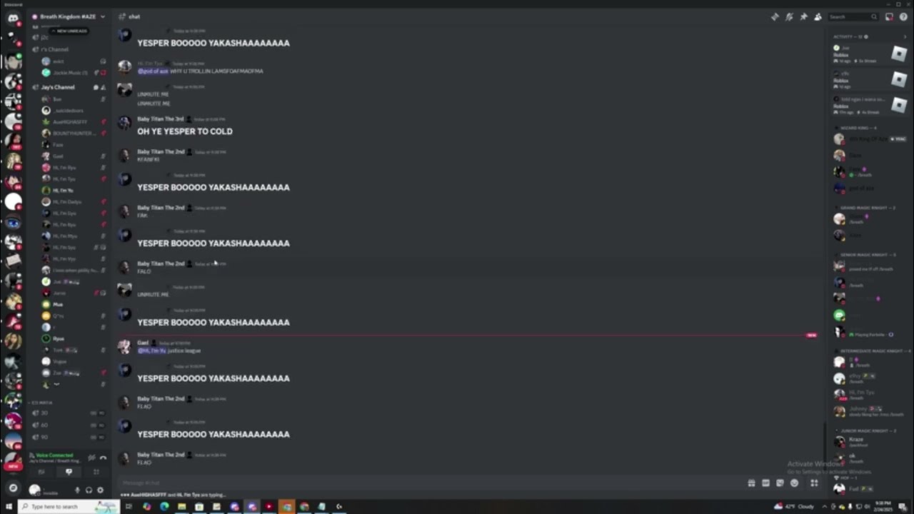 Mue/Majin  breaks Yu/Yesper mic (discord packing)